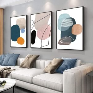 Abstract Color Block Canvas Wall Art Set