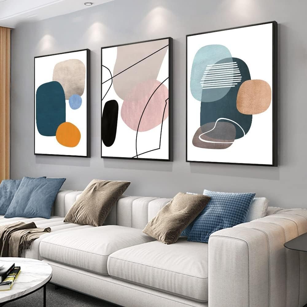 Abstract Color Block Canvas Wall Art Set