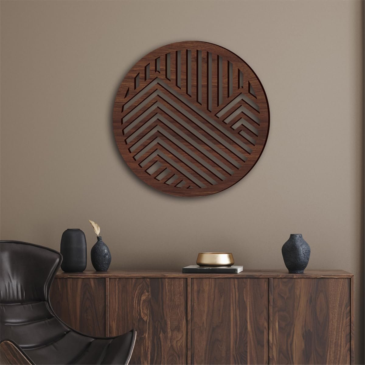Geometric Wood Wall Art, Mountain Abstract Wall Panels