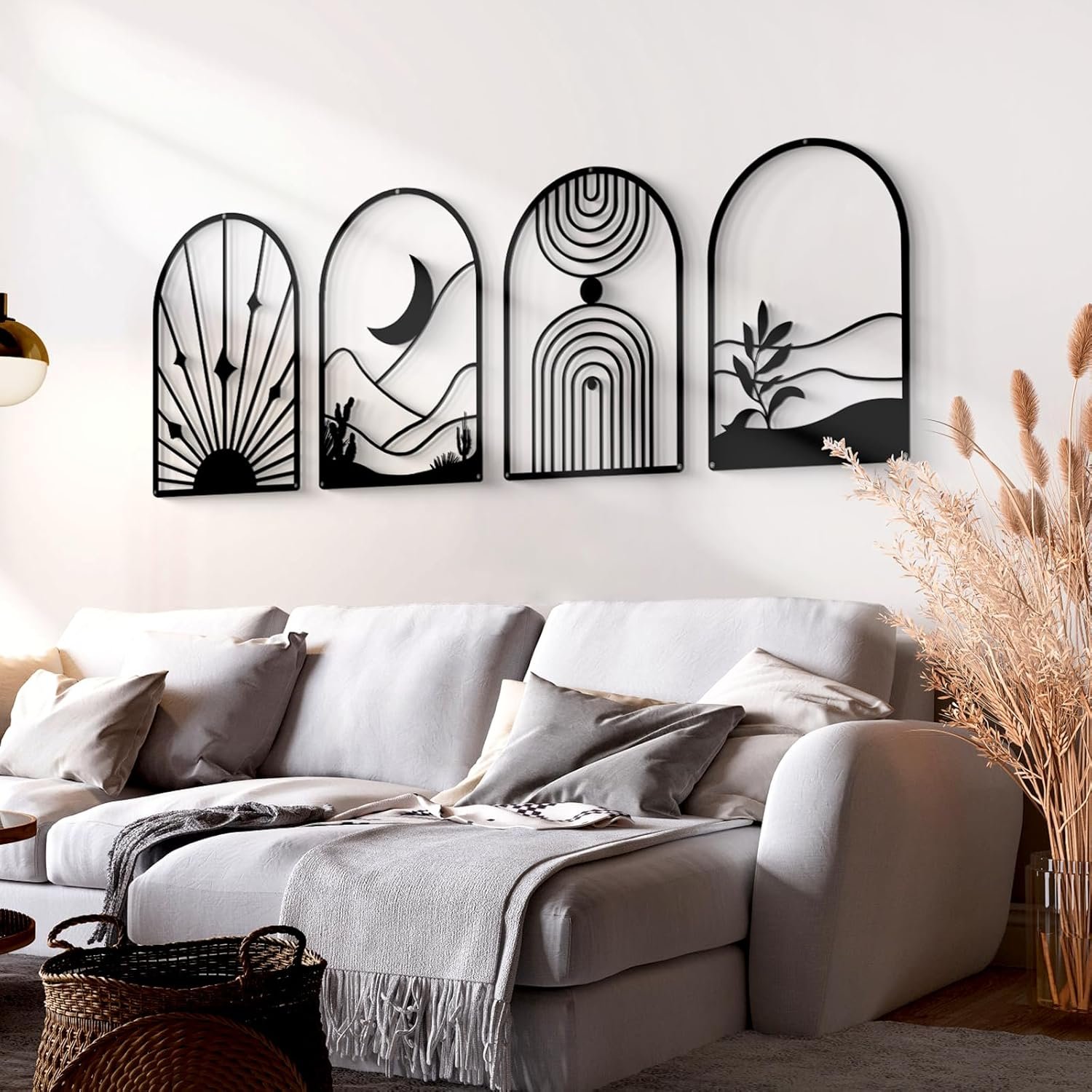 Abstract Metal Wall Art Set, Minimalist Line Wall Decor - Image 2