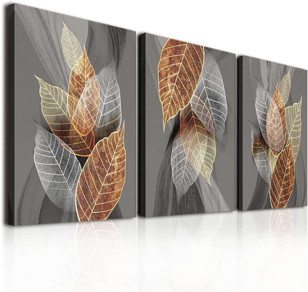 Abstract Leaf Canvas Wall Art Set