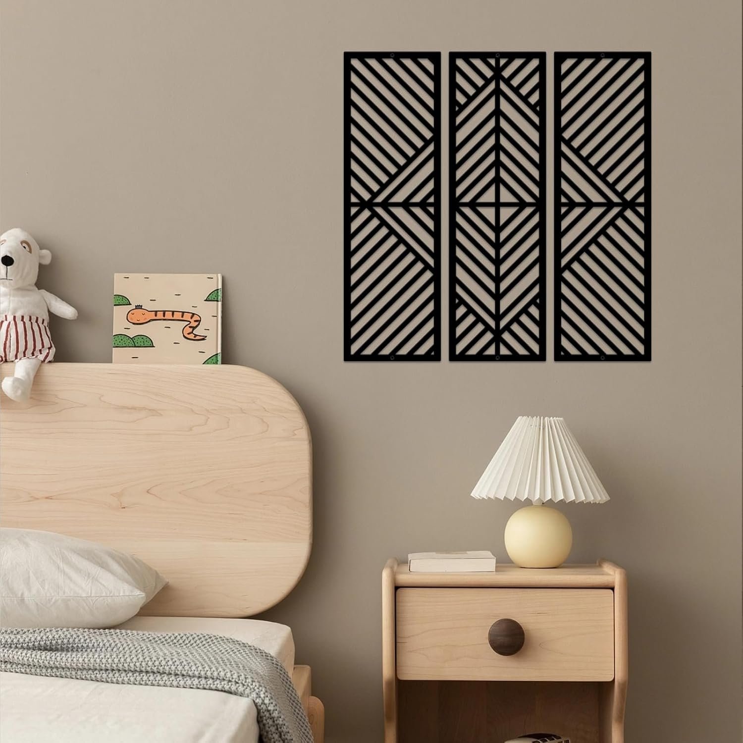 Geometric Metal Wall Decor Set, Vertical Abstract Minimalist Wall Art - Image 2