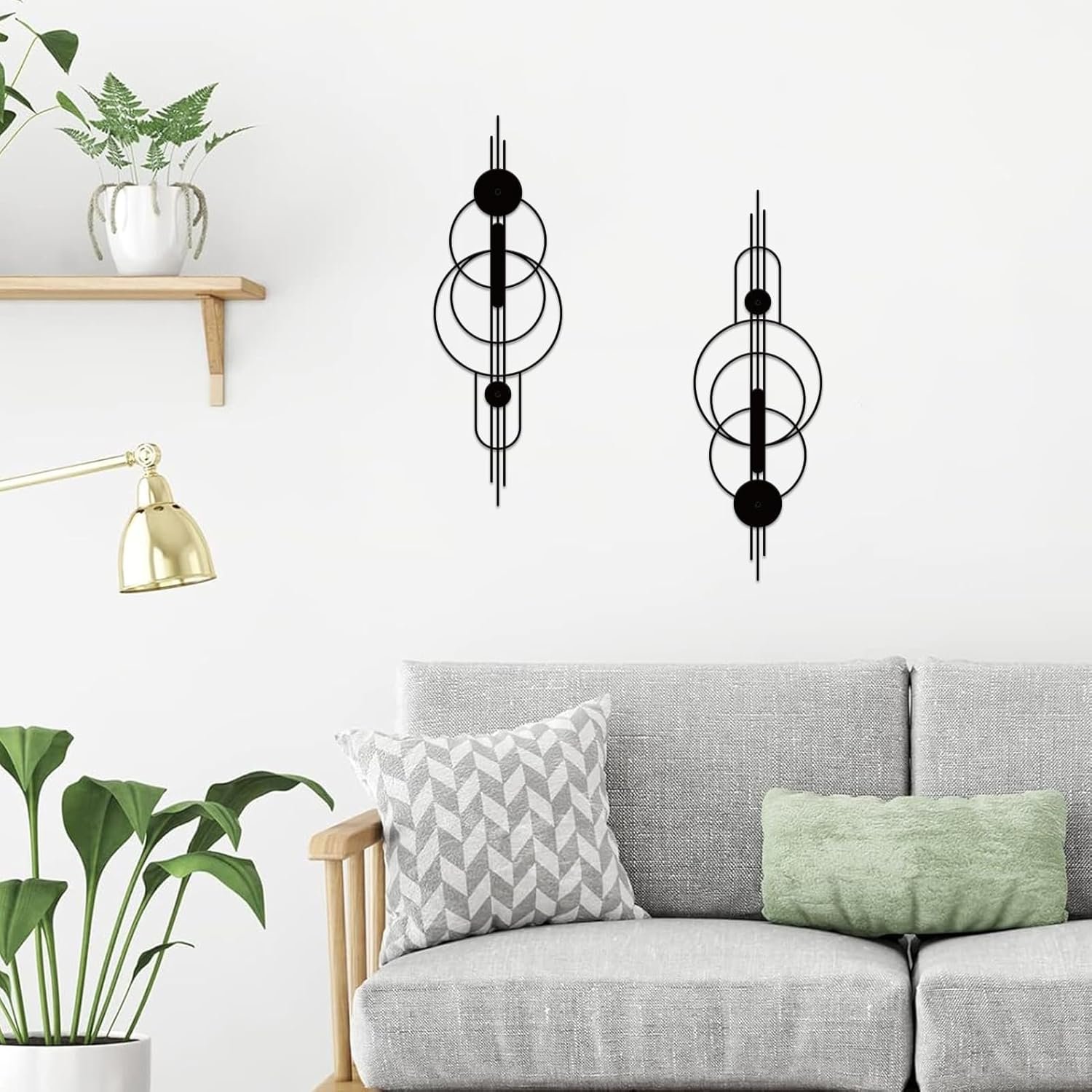 Small Abstract Metal Wall Art Set, Minimalist Geometric Decor - Image 2