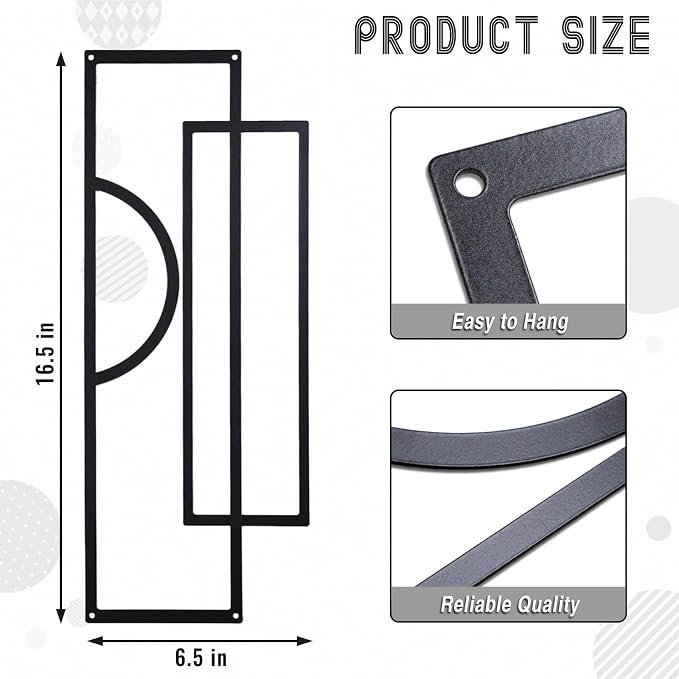 Abstract Metal Wall Decor Set, Minimalist Geometric Wall Art - Image 2