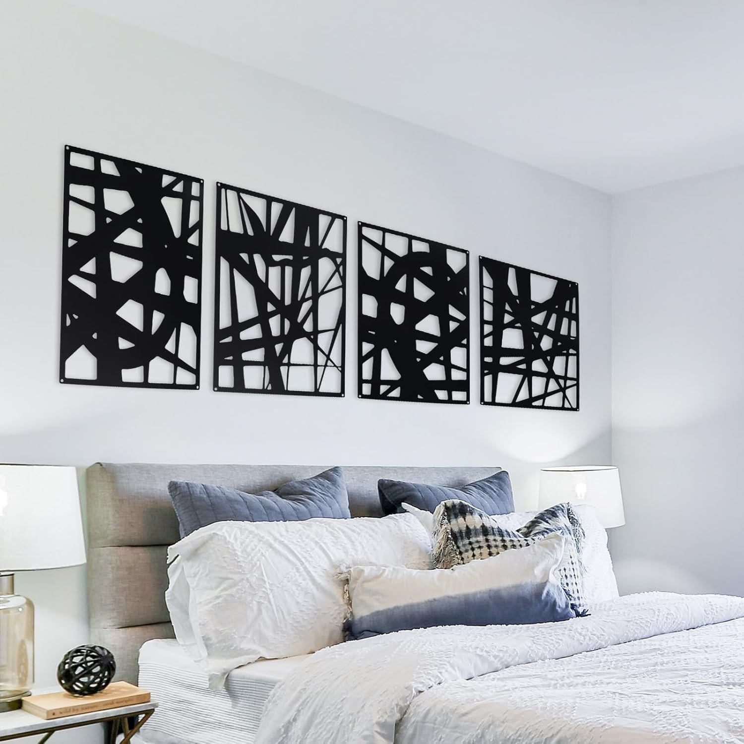 Decorative Metal Wall Panels Set, Geometric Wall Decor
