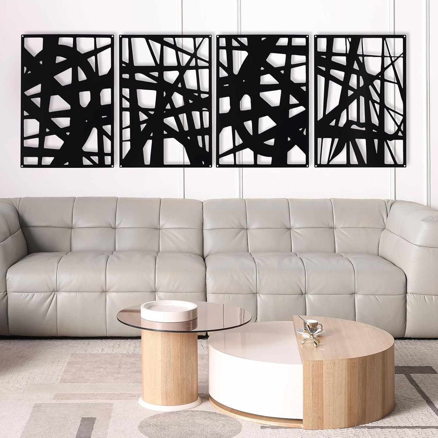 Decorative Metal Wall Panels Set, Geometric Wall Decor - Image 2