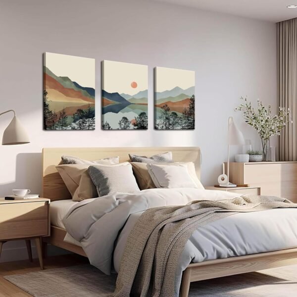 Mountain Canvas Wall Art Set, Nature Landscape Prints