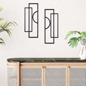 Abstract Metal Wall Decor Set, Minimalist Geometric Wall Art