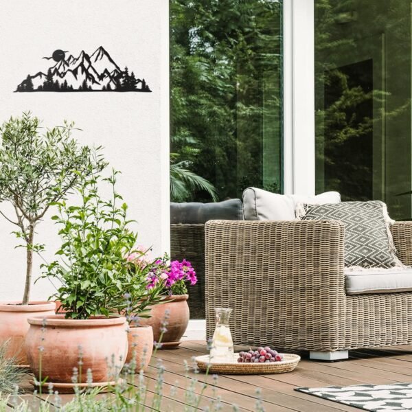 Mountain Range Metal Wall Art, Nature Landscape Wall Decor