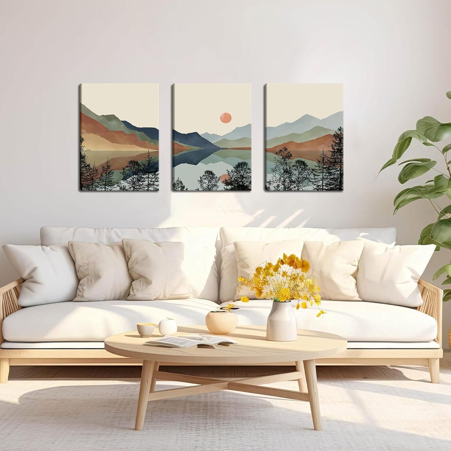 Mountain Canvas Wall Art Set, Nature Landscape Prints - Image 2